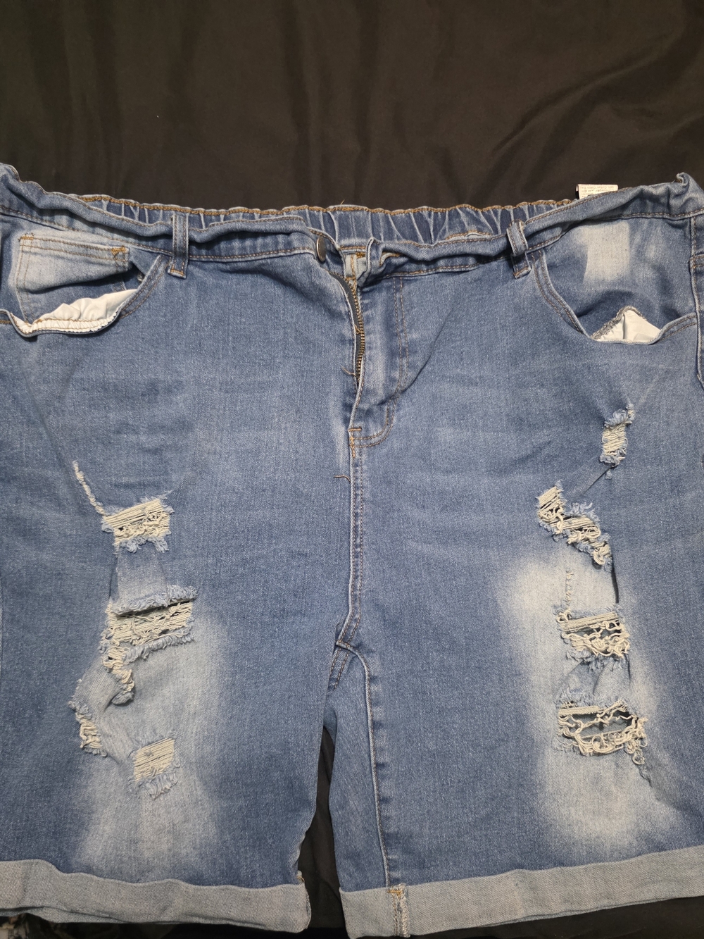 SHEIN Light Blue Distressed Denim Jean Shorts for Women